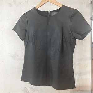 PJK Patterson J. Kincaid short sleeves leather top